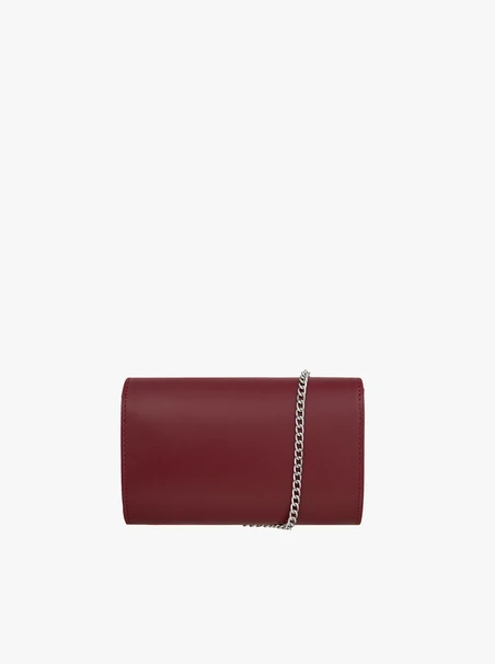 Kastanienbraune Leder-Clutch-Tasche