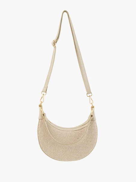 Cremefarbene kleine Handtasche mit interessanter Textur