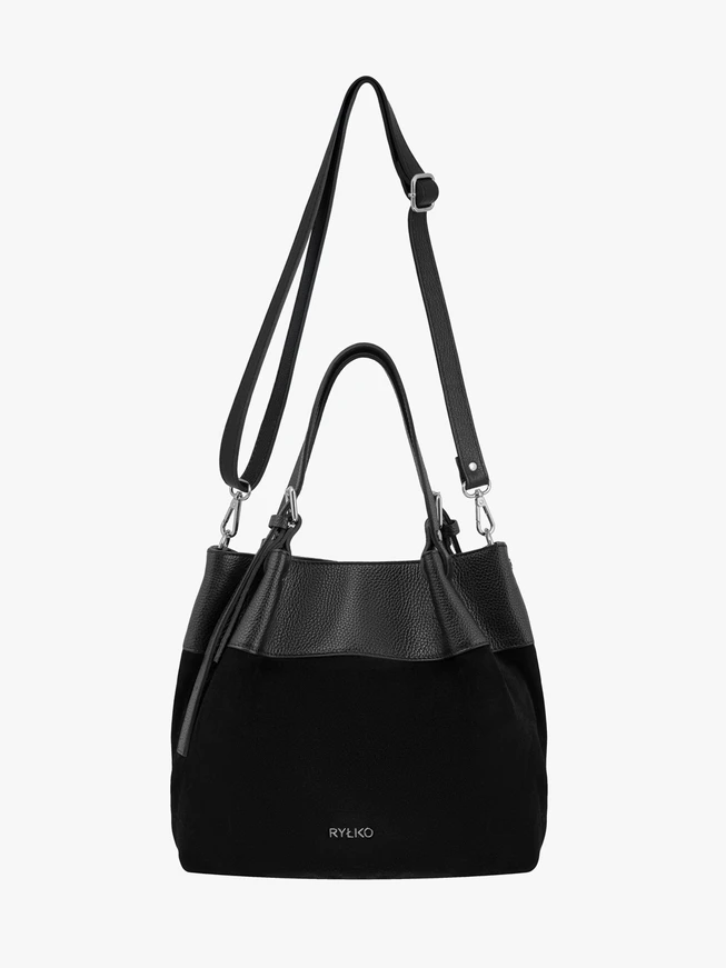 Schwarze mittelgroße Handtasche