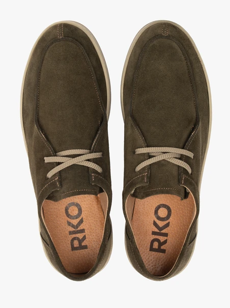 Olivfarbene Freizeithalbschuhe