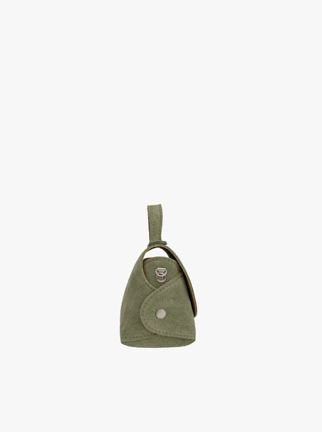 Kleine grüne Velourslederhandtasche