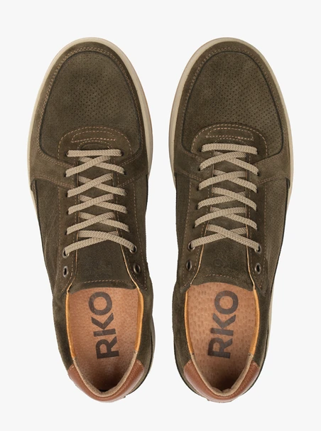 Olive-braune sportliche Halbschuhe