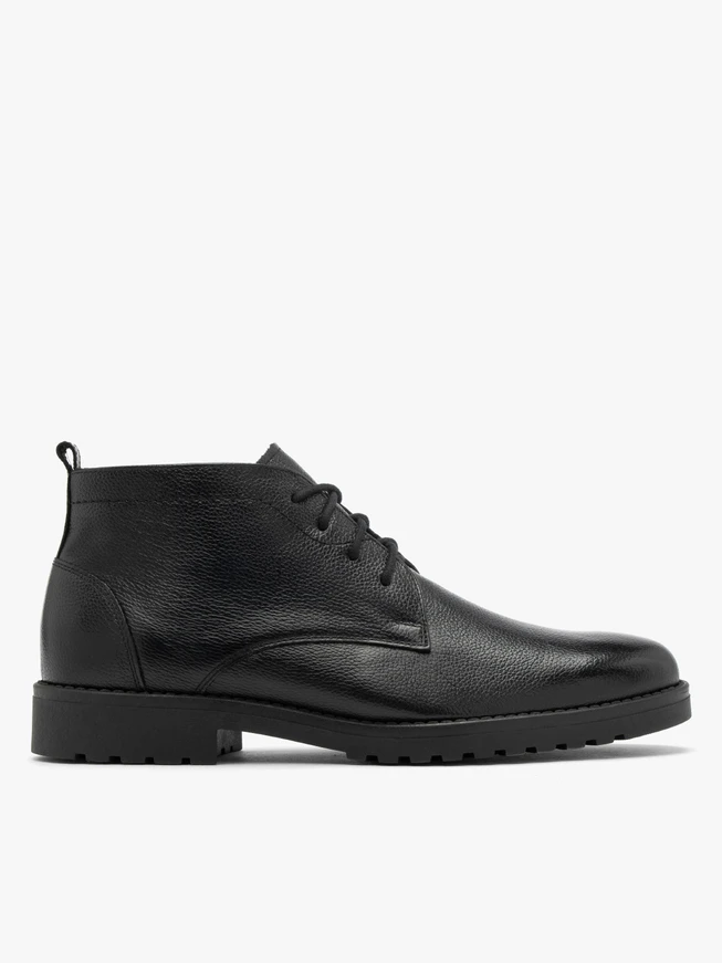 Schwarze Herrenstiefel aus Vollnarbenleder