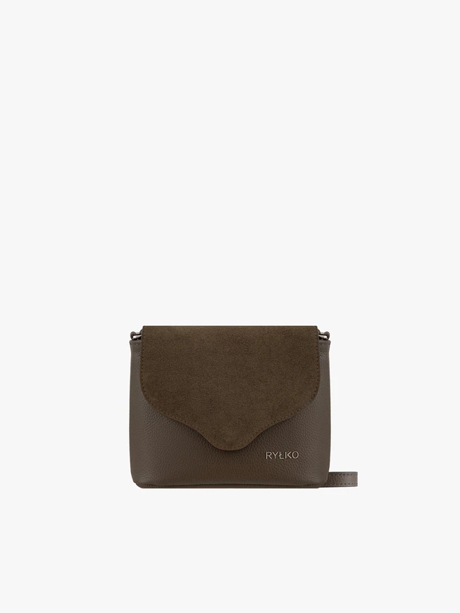 Kleine braune und olivgrüne Gürtelhandtasche