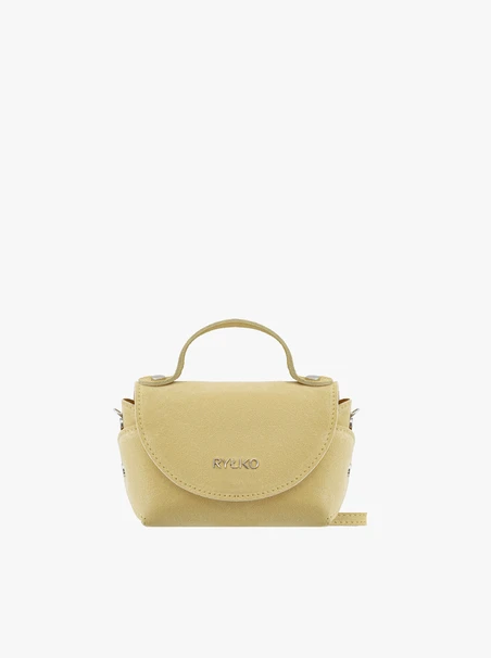 Leuchtend gelbe kleine Velours-Handtasche