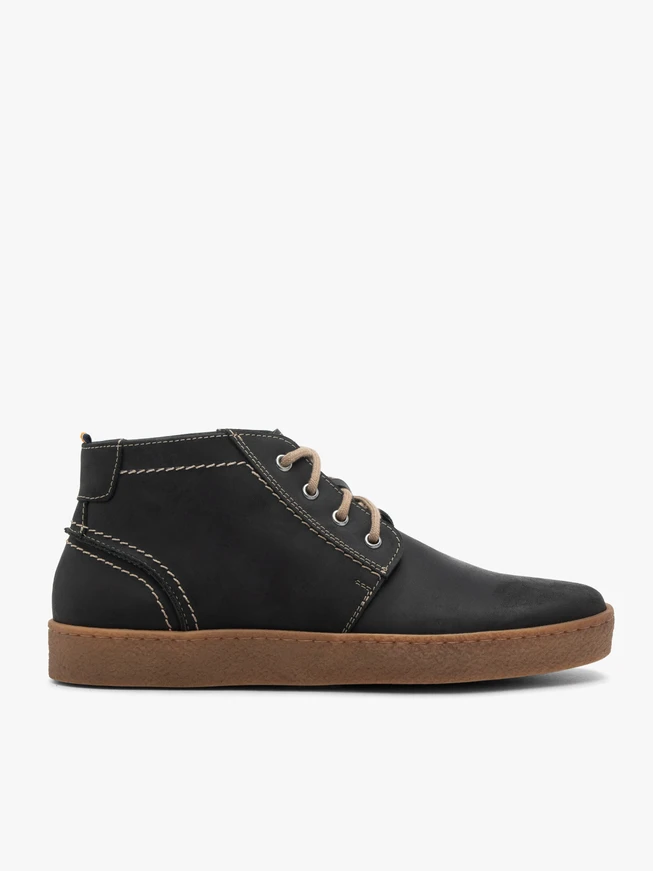 Schwarze Nubuklederstiefel