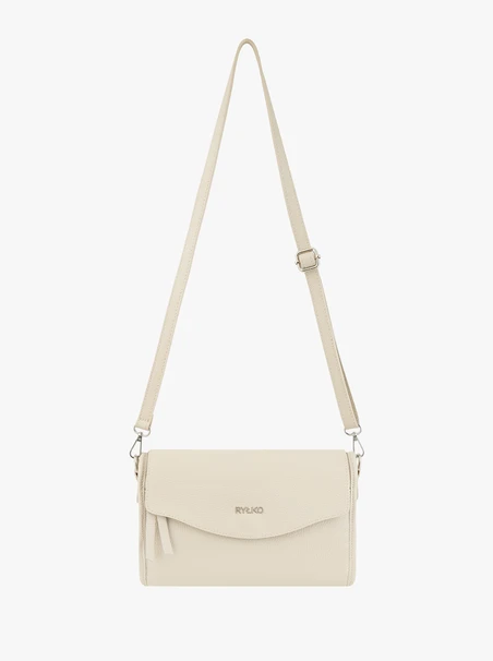 Cremefarbene Lederhandtasche