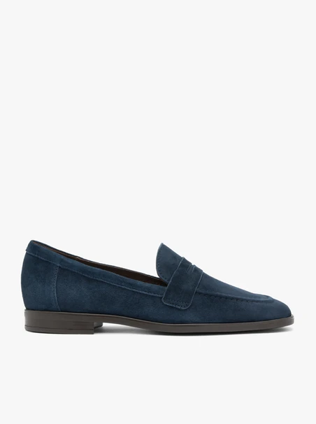 Mokassins aus marineblauem Veloursleder