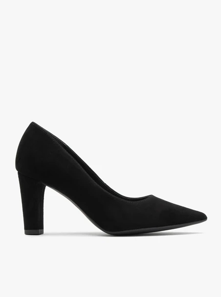 Schwarze Pumps mit klobigem Stilettoabsatz