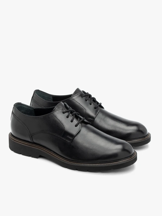 Schwarze Halbschuhe aus Leder zum Schnüren