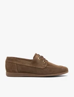 Braune Velours-Halbschuhe