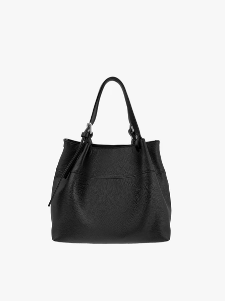 Schwarze mittelgroße Handtasche