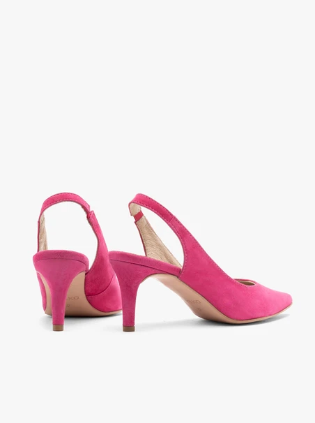 Fuchsiafarbene Slingback-Pumps