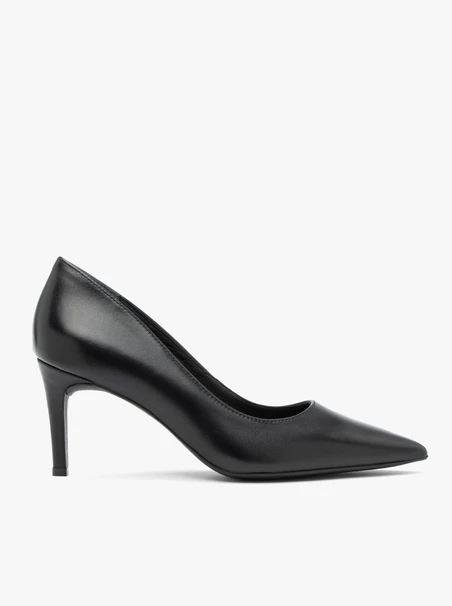 Schwarze Stiletto-Pumps aus Leder