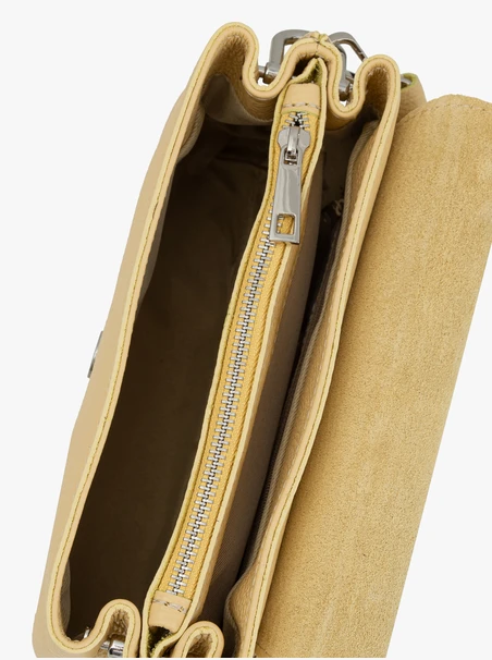 Leuchtend gelbe Überschlagtasche