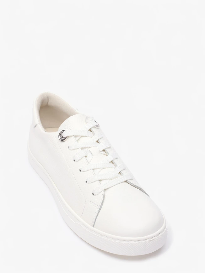 Damen Halbschuhe aus weißem Leder