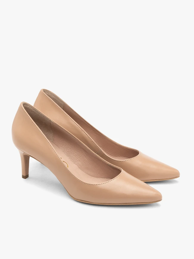 Beigefarbene Stiletto-Pumps
