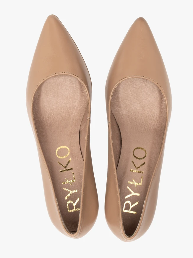 Beigefarbene Stiletto-Pumps