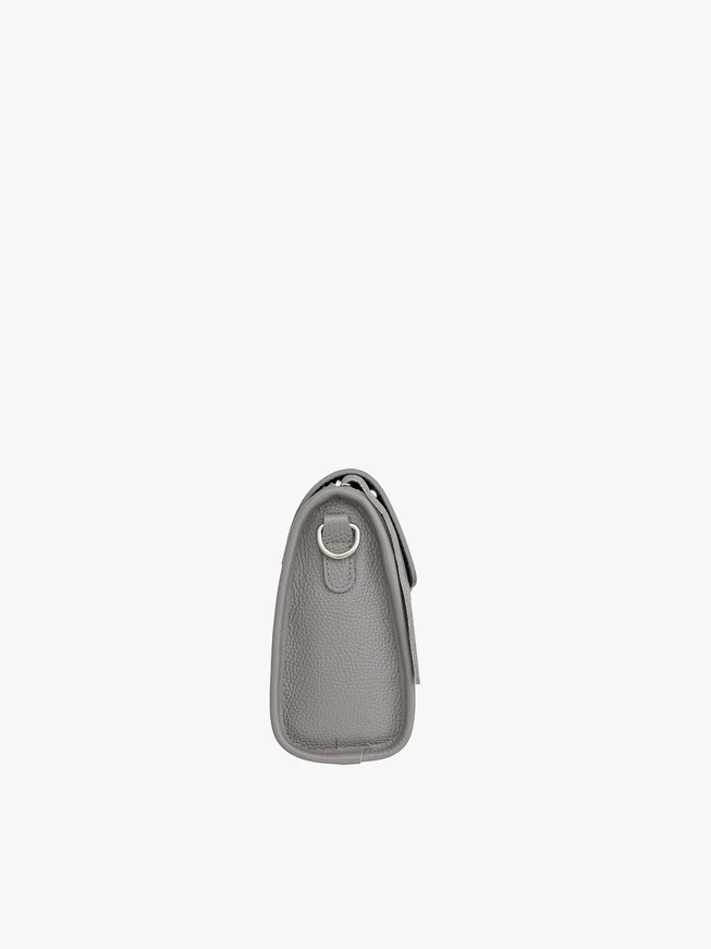 Hellgraue Lederhandtasche