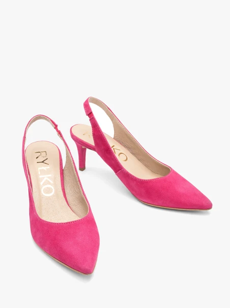 Fuchsiafarbene Slingback-Pumps
