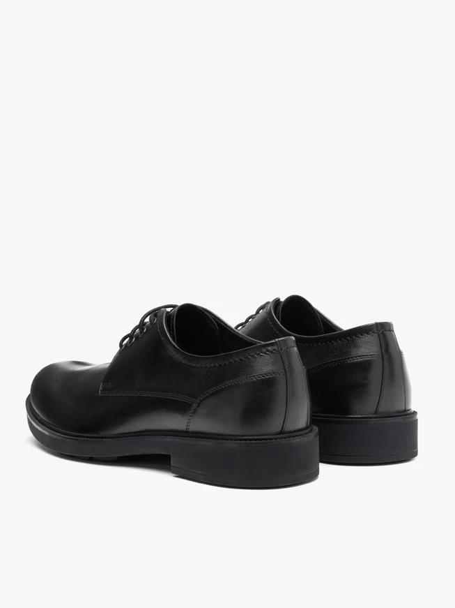 Schwarze Herren Schnürhalbschuhe aus Leder