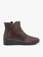 Braune Stiefeletten mit Lammfellfutter