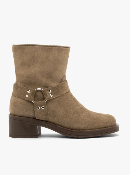 Olivgrüne Biker-Stiefel