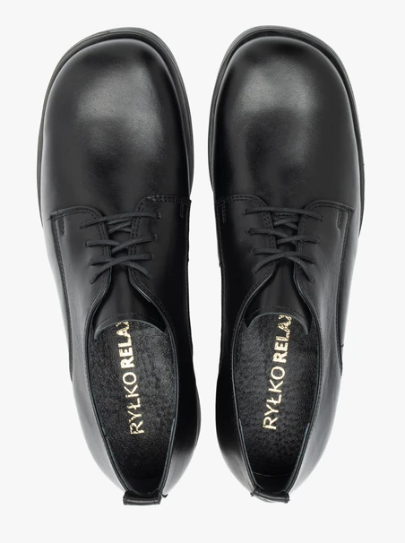 Schwarze Halbschuhe aus Leder zum Schnüren