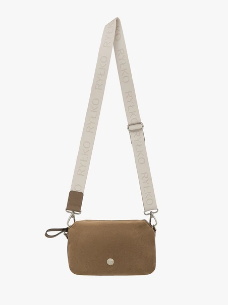 Braune kleine Handtasche mit breitem Riemen