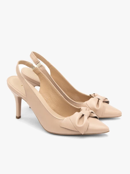 Slingback-Pumps mit Schleife