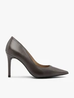 Graue Stiletto-Pumps aus Leder