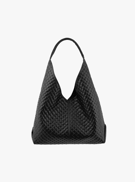 Schwarze Shopper-Tasche mit auffälliger Prägung