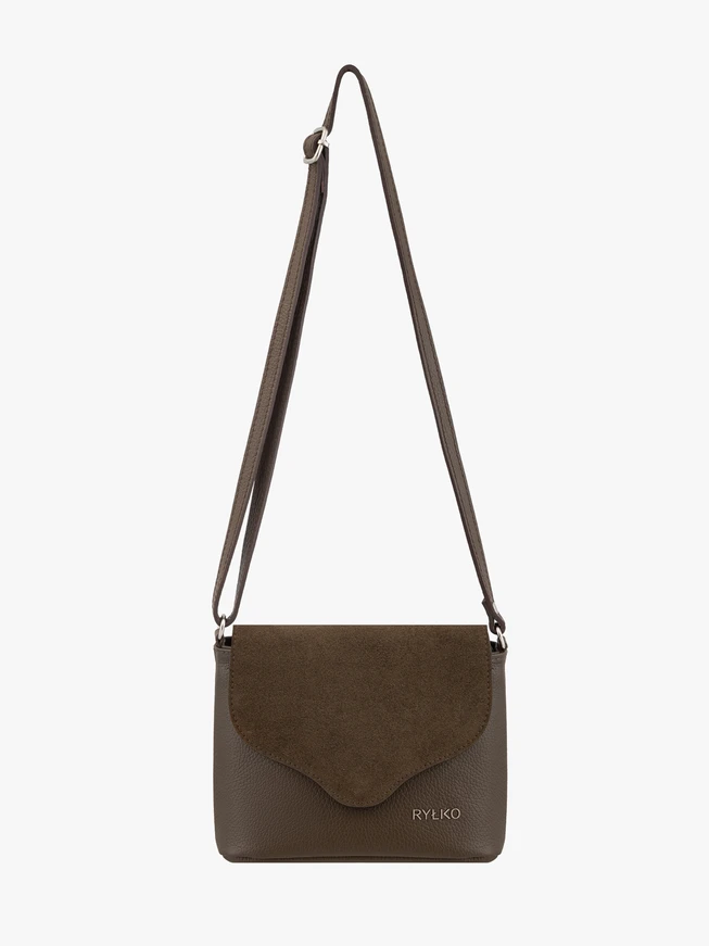 Kleine braune und olivgrüne Gürtelhandtasche