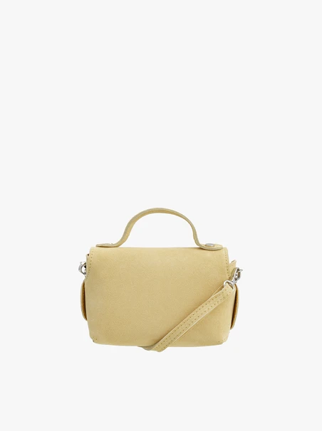 Leuchtend gelbe kleine Velours-Handtasche