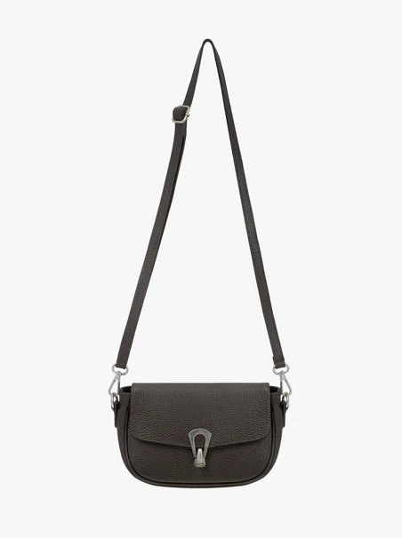 Dunkelbraune Handtasche mit dekorativer Schnalle