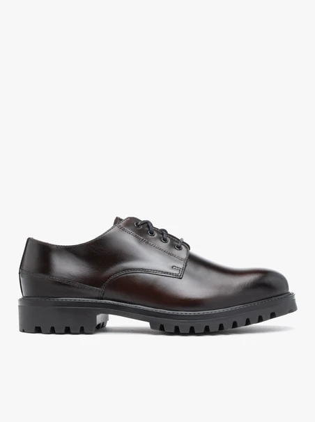 Dunkelbraune Lederhalbschuhe