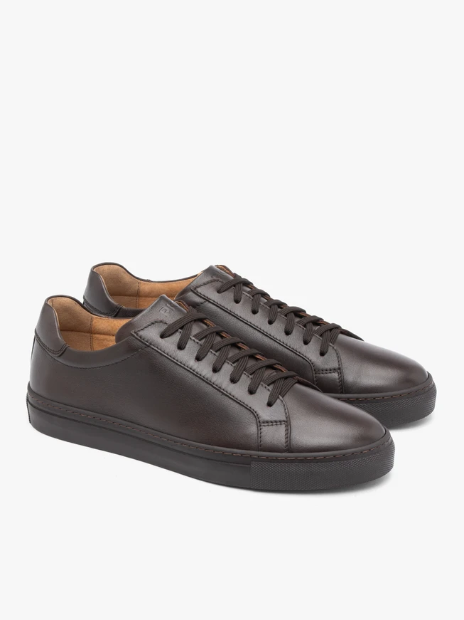 Dunkelbraune Lederhalbschuhe