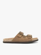 Beigefarbene Flip-Flops mit zwei Riemen