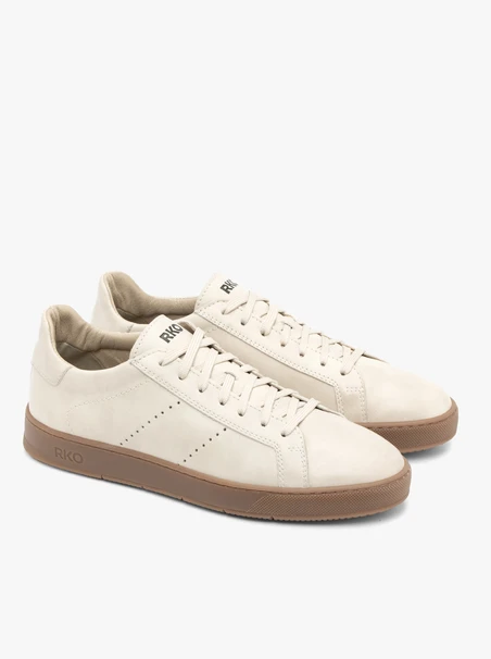 Cremefarbene sportliche Halbschuhe