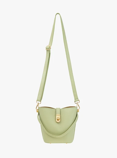 Hellgrüne kleine Lederhandtasche