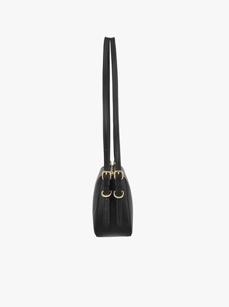 Kleine schwarze Lederhandtasche