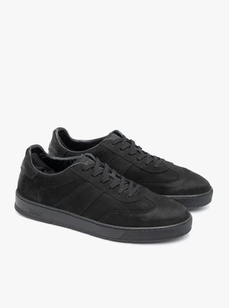 Schwarze Sportschuhe aus Nubukleder