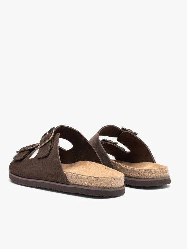 Braune Velours-Flip-Flops
