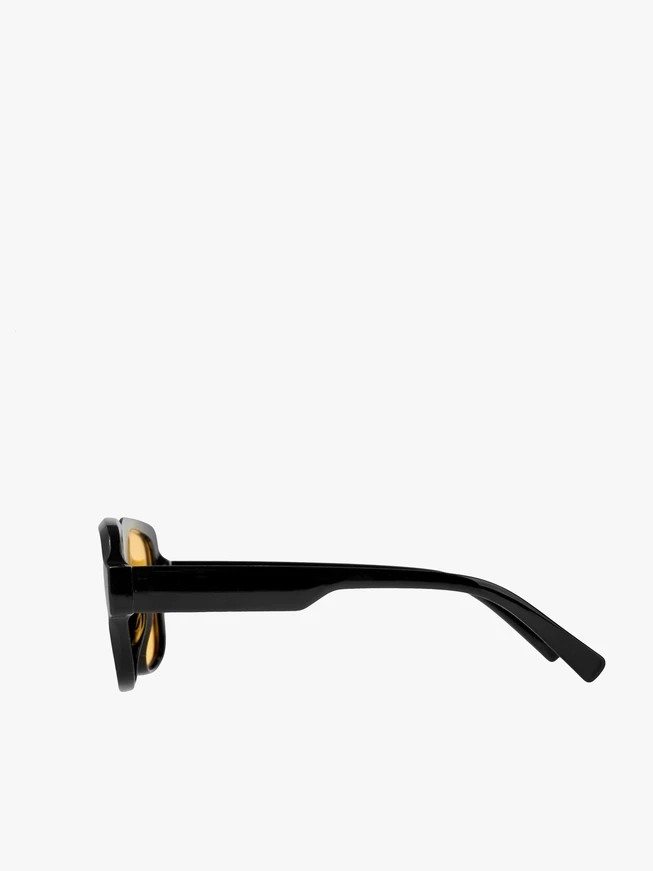 Unisex-Sonnenbrille schwarz mit gelben Gläsern