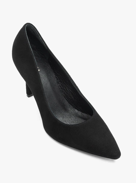 Schwarze Stiletto-Pumps aus Veloursleder