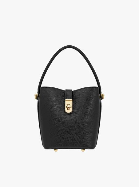 Kleine schwarze Lederhandtasche