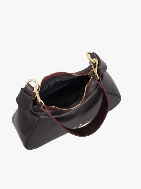 Kastanienbraune Handtasche aus Vollnarbenleder