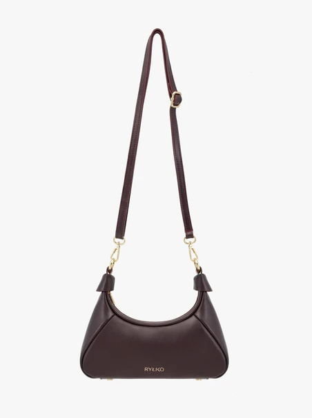 Kastanienbraune Handtasche aus Vollnarbenleder