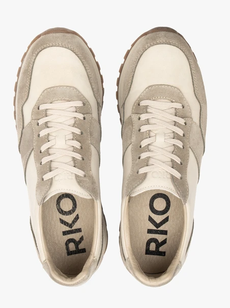 Halbschuhe zum Schnüren in Creme-Olive