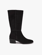 Schwarze hohe Stiefeletten mit Absatz